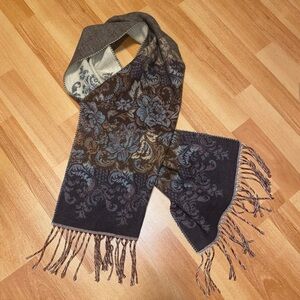 Super Soft Double Sided Floral Patterned 100% Acrylic Scarf